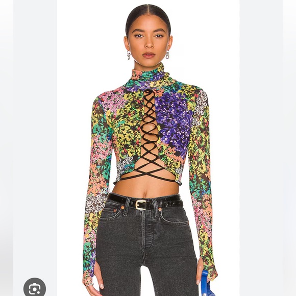 AFRM Tops - AFRM Lela Top in Patchwork Floral S NWT
